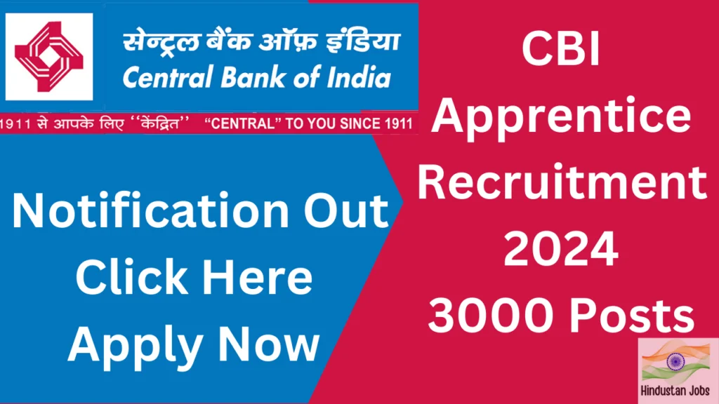 CENTRAL BANK OF INDIA APPRENTICE RECUITMENT 2024