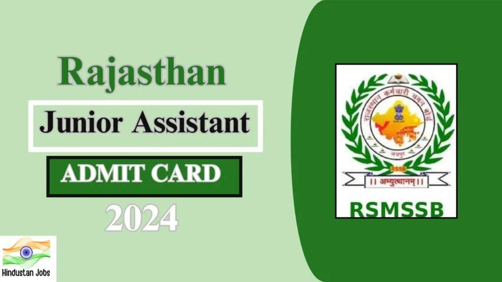 Rajasthan Junior Assistant Admit Card 2024