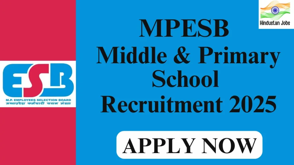 MPESB MIDDLE & PRIMARY SCHOOL RECRUITMENT 2025