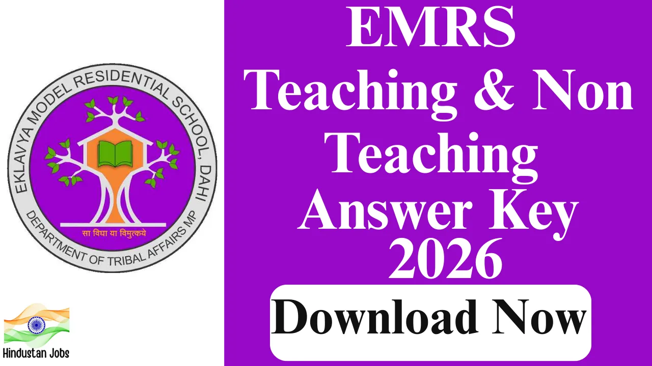 EMRS TEACHING & NON TEACHING ANSWER KEY 2026